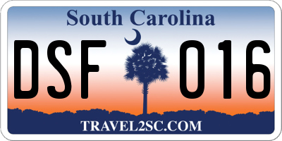 SC license plate DSF016