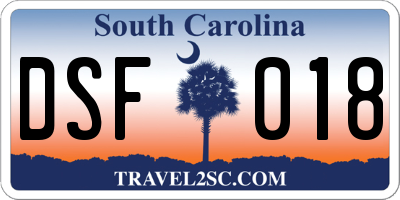 SC license plate DSF018