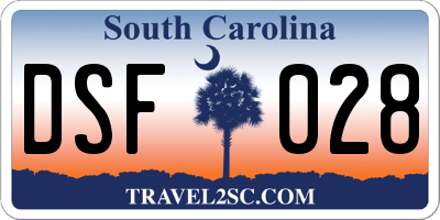 SC license plate DSF028