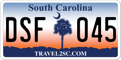 SC license plate DSF045