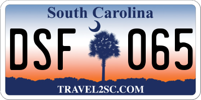 SC license plate DSF065