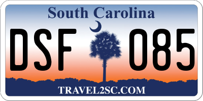 SC license plate DSF085