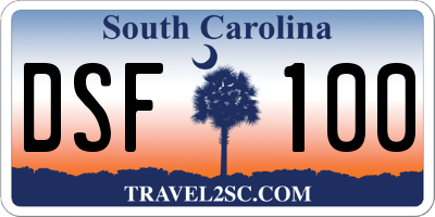 SC license plate DSF100