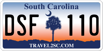 SC license plate DSF110