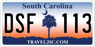 SC license plate DSF113