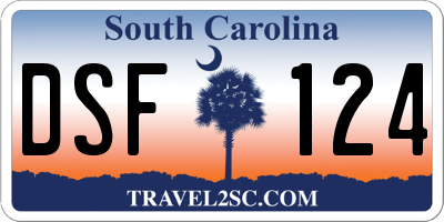SC license plate DSF124