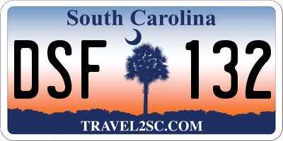 SC license plate DSF132
