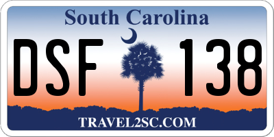 SC license plate DSF138