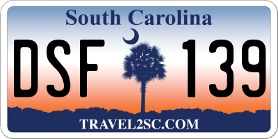 SC license plate DSF139