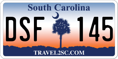 SC license plate DSF145