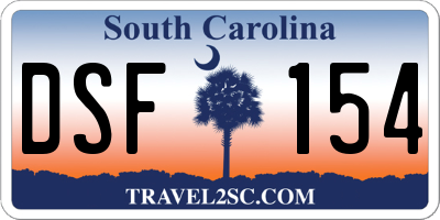 SC license plate DSF154
