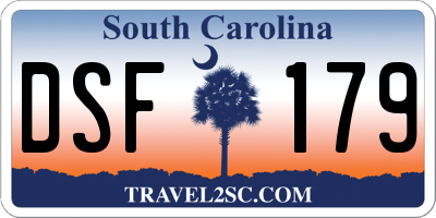 SC license plate DSF179