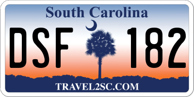 SC license plate DSF182
