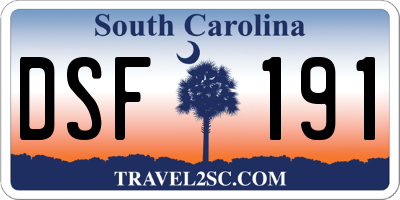 SC license plate DSF191