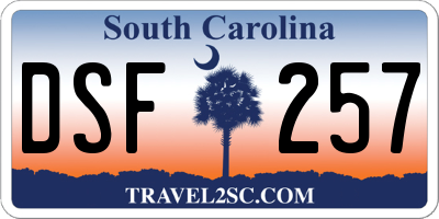 SC license plate DSF257