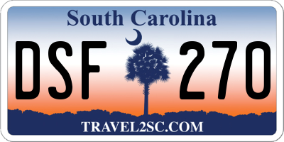 SC license plate DSF270