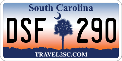 SC license plate DSF290