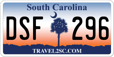 SC license plate DSF296