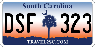 SC license plate DSF323