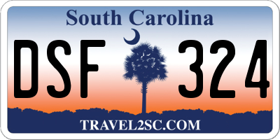 SC license plate DSF324