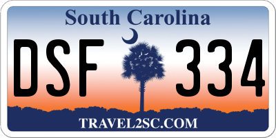 SC license plate DSF334
