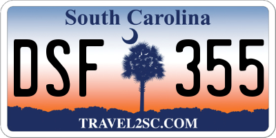 SC license plate DSF355