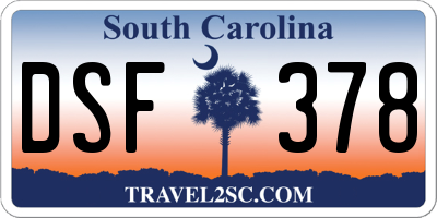 SC license plate DSF378