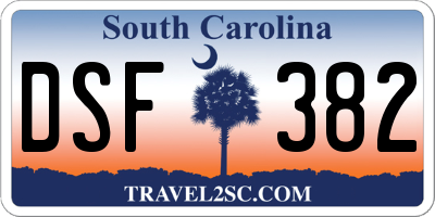 SC license plate DSF382