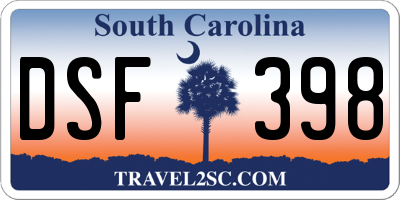 SC license plate DSF398