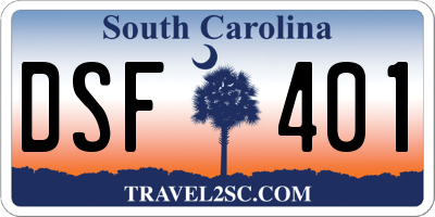 SC license plate DSF401