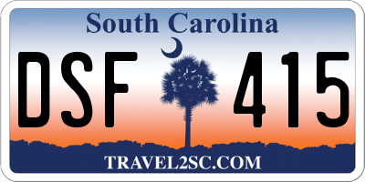 SC license plate DSF415
