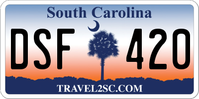 SC license plate DSF420