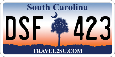 SC license plate DSF423