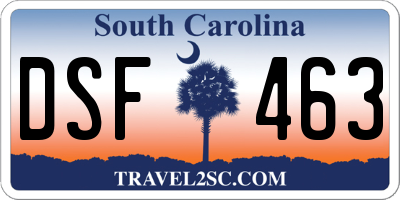 SC license plate DSF463