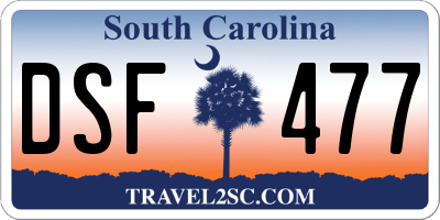 SC license plate DSF477