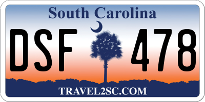 SC license plate DSF478