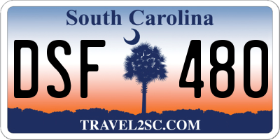 SC license plate DSF480