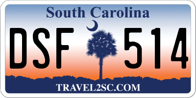 SC license plate DSF514