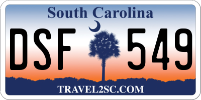 SC license plate DSF549