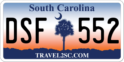 SC license plate DSF552