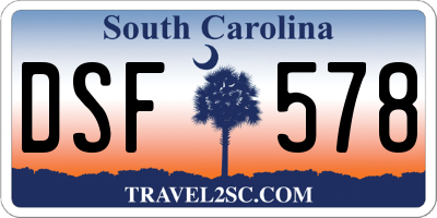 SC license plate DSF578