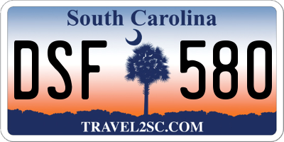 SC license plate DSF580