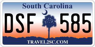 SC license plate DSF585