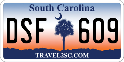 SC license plate DSF609