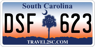 SC license plate DSF623
