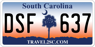 SC license plate DSF637