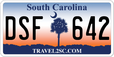 SC license plate DSF642