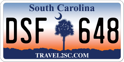 SC license plate DSF648
