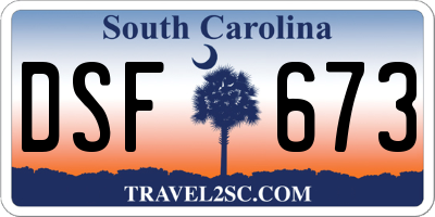 SC license plate DSF673