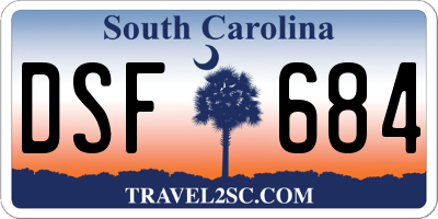 SC license plate DSF684